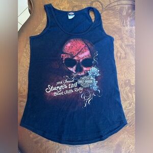 Harley-Davidson Black Tee with Red Distressed Rally Graphic